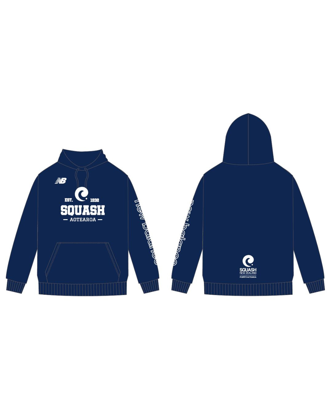 NZ SQUASH | NAVY UNISEX HOODIE