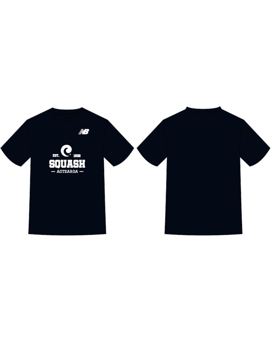 NZ SQUASH | CHARCOAL UNISEX COTTON TEE