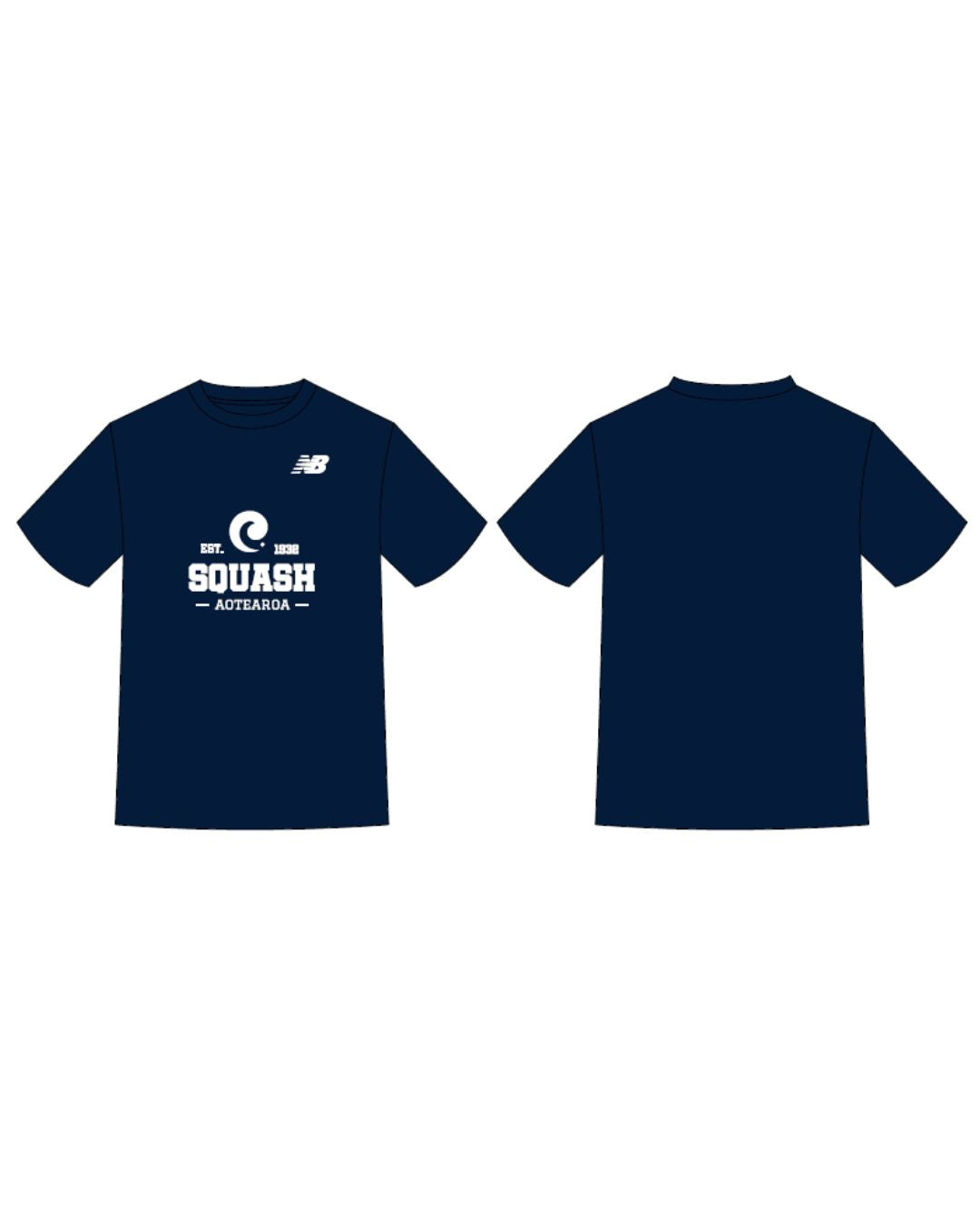 NZ SQUASH | NAVY UNISEX COTTON TEE