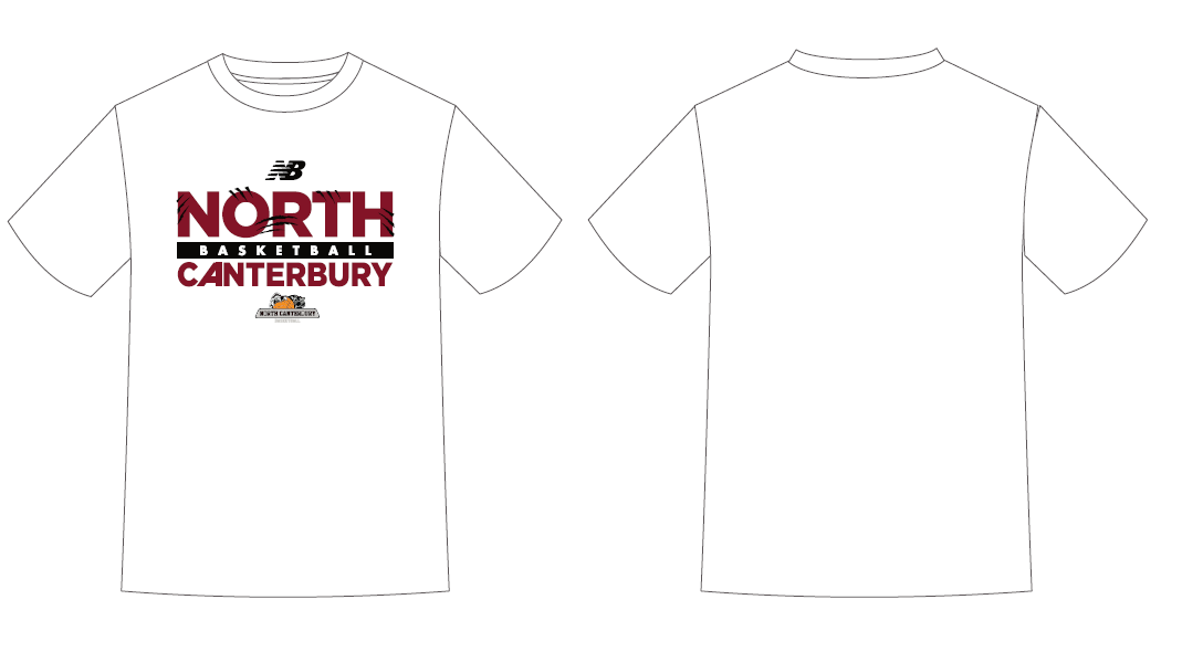 Nth Canterbury Basketball White Cotton Tee